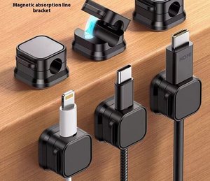 Clip de carga magnético ajustable para teléfono móvil, con organizador de cables, que facilita la gestión y el uso del cableado - Product Image 6