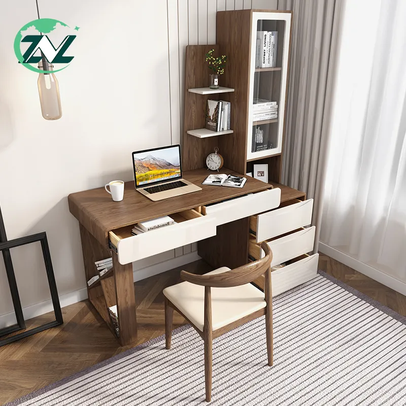 New Type Modern Combination Desk Study desk Table With Book Shelf Study Table