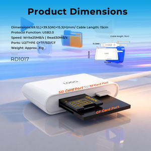 Promoção Quente: Leitor de Cartão USB 2.0 e Tipo-C, Adaptador de Cartão de Memória <span class=keywords><strong>SD</strong></span>/TF/CF, Leitor OTG Portátil para Câmera, Laptop e Smartphone RD1017 - Product Image 3
