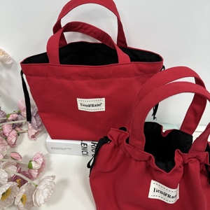Bolsa Casual de Lona Pesada para Meninas, Bolsa Vermelha para Presentes, Portátil - Product Image 2