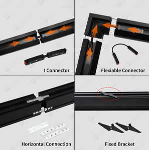 Système d'éclairage linéaire magnétique à profilés en aluminium 48V pour intérieur, nouveau design, éclairage LED magnétique pour plafond pour plafonds tendus - Product Image 5