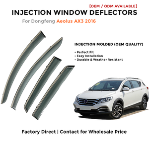 Injection Window Visors Rain Guards for Dongfeng Aeolus AX3 2016 | Side Window Deflectors Custom Fit Auto Accessories - Product Image 2