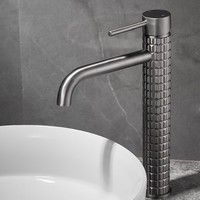 Robinet de lavabo de salle de bain à design traditionnel à trou unique, robinet rotatif, laiton massif, eau chaude et froide, poignée unique pour lavabo