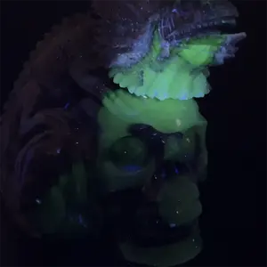 Hot Sale Craft Fengshui Healing Stones Fluorescent Agate Lizard Skulls For Ornament