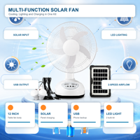 Ventilateur électrique solaire rechargeable Flashfish Summer, 16 pouces, oscillant, avec panneau solaire et batterie