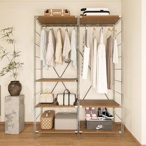 Étagère de rangement multi-niveaux en métal, autoportante, réglable, de style japonais moderne, grande capacité, pour dressing ou <span class=keywords><strong>vestiaire</strong></span> - Product Image 5