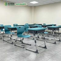 Chaise de bureau d'apprentissage pour enfants en plastique Custom Meida MDL-K3, combinaison réglable avec plateau de rangement sous le bureau, mobilier scolaire, garantie 5 ans