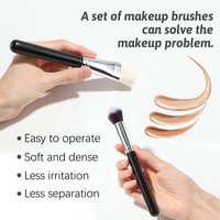 Pinceaux de maquillage noirs brillants, 25 pièces, en poils de chèvre naturels doux, ensemble de pinceaux de maquillage, vente en gros, pinceaux doux pour fond de teint et poudre cosmétique