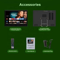 Téléviseur intelligent portable 14 pouces avec WiFi, Android, tuner numérique DVBT2, batterie rechargeable 12V, écran LED HD pour le camping, la cuisine, le camping-car