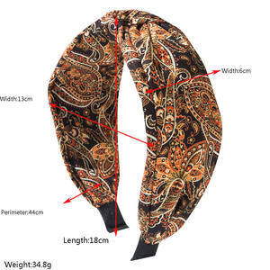 Fashionable <b>Bohemian</b> Extra Wide Printed Headband <b>Hair</b> Accessory for Women Vacation Headwrap Retro Floral Hairband for Beach - Product Image 2