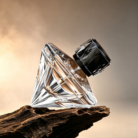 Flacon de parfum en verre de luxe 70 ml, personnalisé, avec pulvérisateur à baïonnette, vide, transparent, impression sérigraphique pyramidale