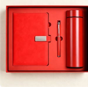 PU Leather Notebook Gift Sets With Bottle Customizable Luxury A5 Diary <b>Note</b> <b>Book</b> Gift Box With Pen and USB - Product Image 3