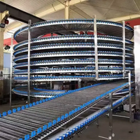 Convoyeur en acier inoxydable de qualité alimentaire personnalisé pour la congélation en spirale du pain et des desserts, système de convoyeur à spirale à bande maillée