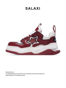 รองเท้าดาราพื้นหนาดีไซเนอร์สำหรับผู้ชายรองเท้าลำลองระบายอากาศสวมใส่สบายในฤดูร้อนของผู้หญิงหนังแท้กันกระแทก - Product Image 1