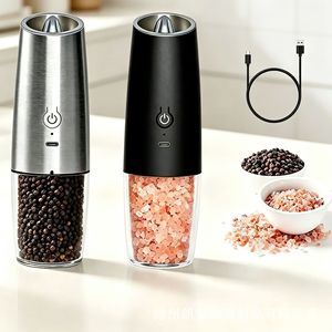 Moulin à poivre et à sel électrique rechargeable par USB, best-seller, ustensile de cuisine, moulin en céramique et en plastique pour épices - Product Image 2