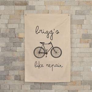 Bannière <span class=keywords><strong>de</strong></span> signalisation personnalisée en toile blanche beige, logo personnalisé, <span class=keywords><strong>nom</strong></span> <span class=keywords><strong>de</strong></span> l'entreprise - Product Image 3