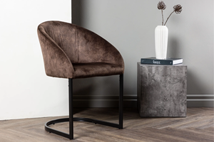 Nordic OEM Mobilier de maison moderne et contemporain Ensemble de salle à manger de luxe <span class=keywords><strong>Fauteuil</strong></span> de salle à manger en cuir avec bras incliné arrière Emery Barrel - Product Image 6