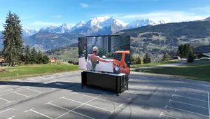 <span class=keywords><strong>2025</strong></span> Hw 45S màu xanh sao container 63 m2 tiên tiến màu đen ngoài trời LED Trailer hiển thị di động xe thủy lực xoay 360 10000kg - Product Image 4