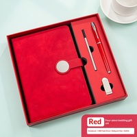 Kits de bienvenue promotionnels pour entreprises, ensemble cadeau personnalisé, acier inoxydable, cuir PU, logo personnalisé, journal imprimé UV, stylo, clé USB, cadeau