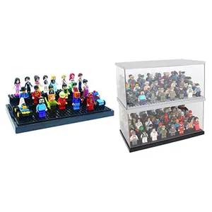 Kainice-vitrina transparente a prueba de polvo para niños, caja de exhibición de acrílico lego, caja de almacenamiento de juguetes, minifigura