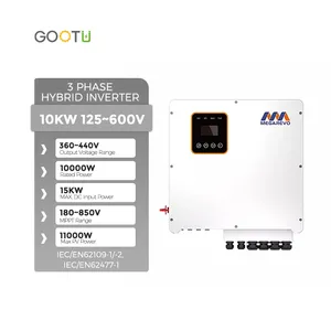 MEGAREVO 10KW 48V MPPT şarj kontrolörü invertör desteği olmadan pil operasyonu IP65 380VAC üç fazlı hibrid güneş inverteri