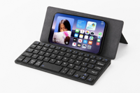 Étui universel portable rechargeable en cuir PU avec béquille pour tablette, téléphone, iPhone, clavier Bluetooth Duo K18