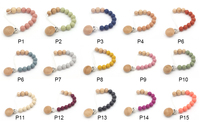 Ensemble anneau de dentition pour bébé pendentif en silicone perlé chaîne attache-sucette pour bébé garçon fille pince à tétine factice
