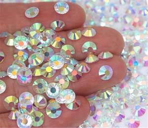 Transparente AB 100 Paquete Bruto a granel No Hotfix 3D Glass Rhinestone para Nail Art y Tumblers Flatback Style - Product Image 2