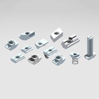 Écrous en T à encastrer en acier au carbone standard Minde, écrous en T à tête en T M4 M5 10-32UNF 8-32UNC pour profilés en aluminium de type B 4040 4545