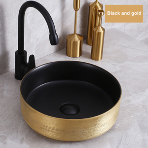 Современная простая керамическая раковина из розового золота ручной работы с фарфоровым камнем раковина для дома и отеля с одним отверстием для установки на смеситель для ванной комнаты - Product Image 4