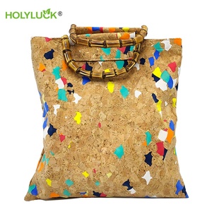 Bolsas de corcho natural de <span class=keywords><strong>Portugal</strong></span>, ligeras, ecológicas, reutilizables, de compras, de cuero de corcho, para playa, para mujer - Product Image 1