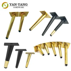 Yanyang Sofa Leg 150mm Iron Tapered Chair Support Gold Black Steel Furniture Feet BedSide Chrome Cabinet Metal Sofa Leg