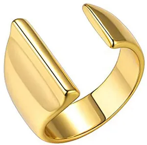 AmorYubo珠宝镀A至Z字母戒指女士黄金18k钛钢簇环独特设计时尚