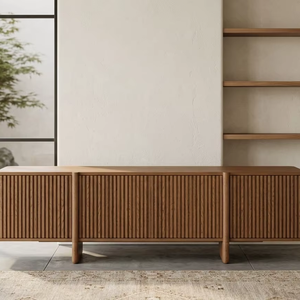 Table de chevet moderne Nara en bois, grain de bois raffiné, design écologique, compartiments de rangement généreux, chambre, hôpital, salle à manger - Product Image 3