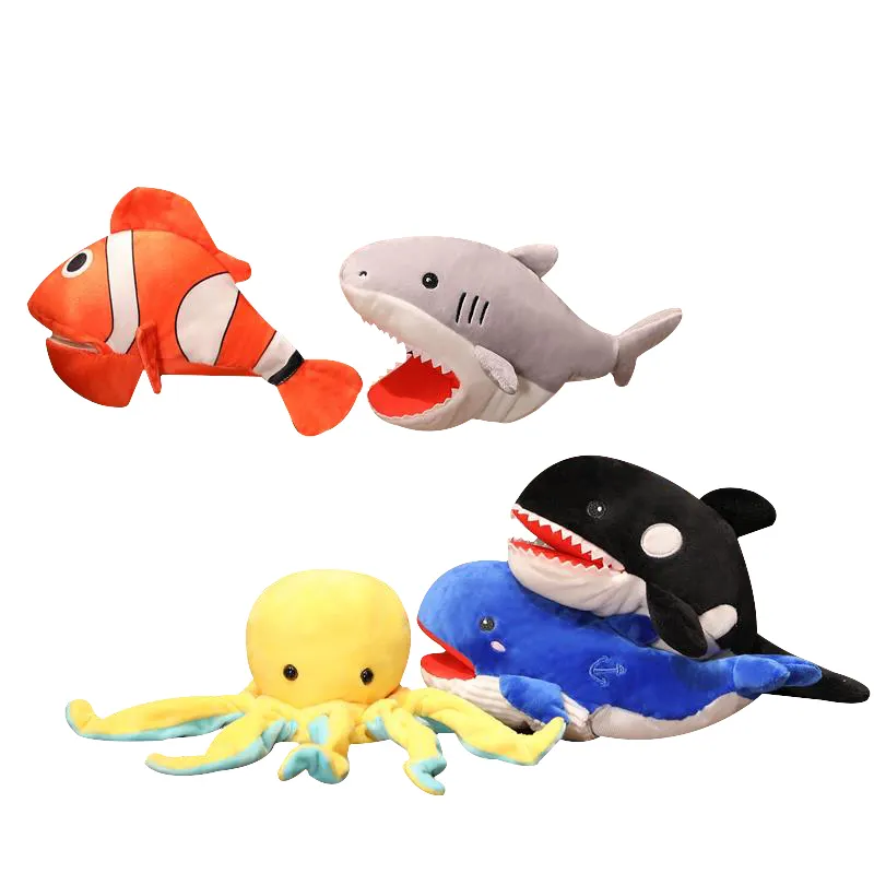 New Arrival Sea Animal Hand Puppet Shark Dinosaur Plush Toy Stuffed Animals Plush Shark Hand Puppet