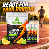 Poudre d'électrolytes Citron-Lime, 20 sachets, Emballage imprimé personnalisé avec motif éclair, Personnalisation de marque pour la vente au détail, Boisson sportive