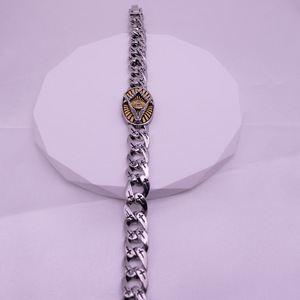 Horus Eye Men's <b>Bracelet</b> Zinc Alloy Two-tone Antique White K Cross Pattern Gift Jewelry - Product Image 4