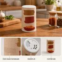 Emballage personnalisé en tube de papier kraft écologique de qualité alimentaire avec tamis roulé pour sel, assaisonnements et poudres en vrac