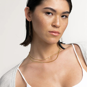 Collar de Cadena Doble con Perla, Acero Inoxidable 18K, Joyería de Moda Unisex - Product Image 4