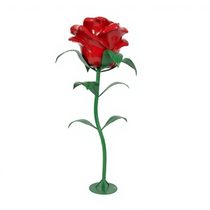 Escultura de Rosa de Fibra de Vidrio, Flor Realista, Decoración Artística para Jardín, Paisaje, Bodas, Fiestas - Product Image 4