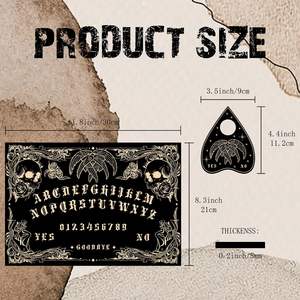 Tablero <span class=keywords><strong>Ouija</strong></span> de madera Tablero parlante de espíritu de madera Tablero de adivinación de péndulo rectangular negro con planchette - Product Image 2
