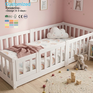 EDULAND OEM ODM CPC CE Lettino Montessori da pavimento resistente e confortevole per bambini con sponde di sicurezza per camera da letto, in legno, per il gioco dei bambini - Product Image 3