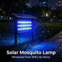 Installation facile, 10W, anti-insectes solaires, lumière UV bleue, attraction par la lumière, étanche IPX4, résistant à la pluie, écologique, portable, grande couverture