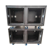 Estuche de transporte Goodcase personalizado con amortiguación de impactos, de aluminio, doble 12U, tipo Slam Lid, apilable 24U, para amplificador de DJ, a prueba de golpes, con puerta corredera.