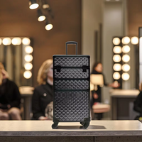 Valise de Cosmétologie sur Roues Grande Trousse de Maquillage Chariot de Salon Coiffeur Valise de Voyage pour École de Maquillage Technicien(ne) Ongulaire Coiffeur(se)