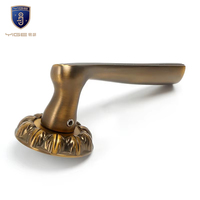 Poignée de porte décorative sculptée en alliage de zinc bronze antique, élégante et de qualité supérieure, pour quincaillerie de porte en bois, vente directe d'usine