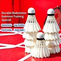 Volant de badminton hybride à tête en liège, haute durabilité, conception 2 couches, écologique, classe professionnelle, plumes d'oie, sport
