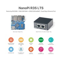 Placa de Desarrollo NanoPi R3S LTS con Carcasa Metálica, Rockchip RK3566 Quad-Core Cortex-A53, Sistema OpenWrt, Mini Router NAS para 5V
