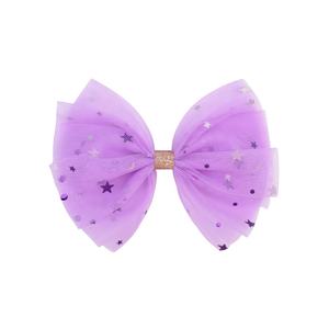 Barrettes à cheveux géométriques en gaze pour filles et enfants, avec nœuds en maille scintillante, idéales pour les fêtes - Product Image 2