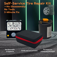Kit de réparation de pneu à plat avec compresseur d'air pour voiture, moto, VTT, Jeep, camion, réparation de pneu à plat de tracteur 10 min Fix